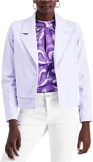 Alfani Womens Light Purple Blazer Wear to Work Jacket